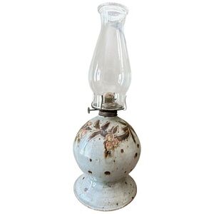 Vintage Floral Ceramic Oil Lamp